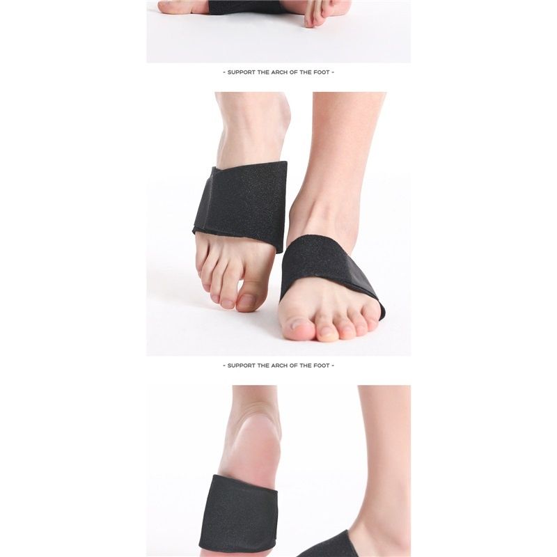 Arch Support Compression Sleeves for Flat Feet & Plantar Fasciitis Relief - Adjustable Orthotic Brace for Fallen Arches, High Arch Support, Foot Pain Relief - 1 Pair (Black, Medium)