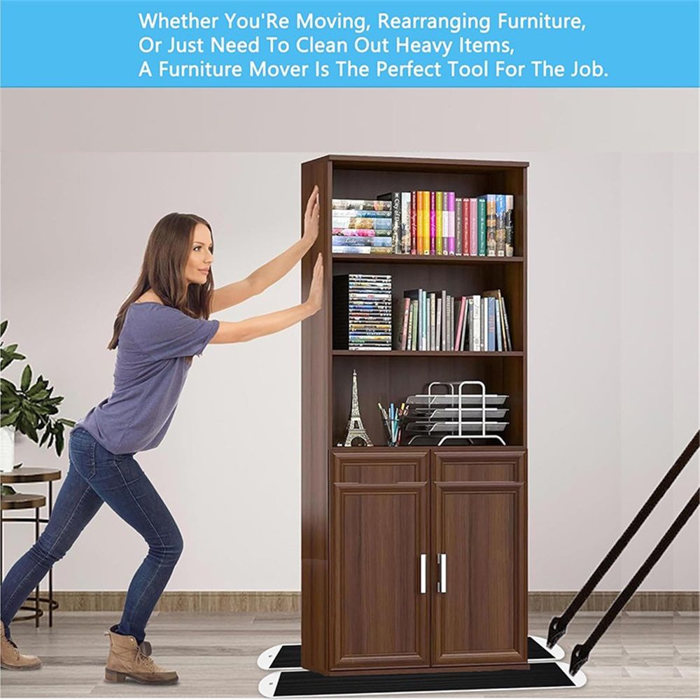 2 Pcs Large Appliance Slider with Pull Strap,Pull Furniture Slides,Moving Furniture Gliders Heavy Duty Sliding Sheet for Moving Heavy Furniture,Cabinets,Safes on Carpet and Hardwood Floor (2.5Ft*6.7in)
