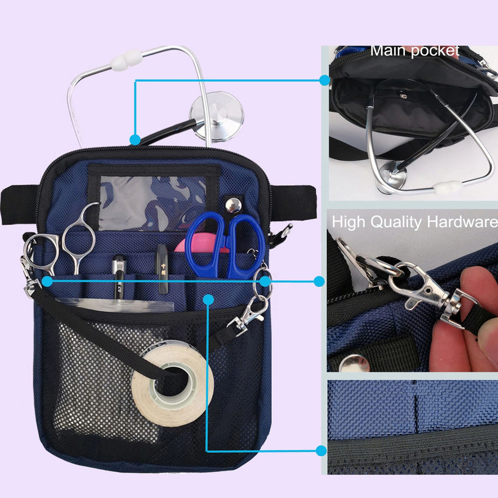 Nurse Pack, Multi Compartment Nursing Pack with Pockets | Utility Waist Bag for Work Supplies, Suit for Nurses, RN, Vet, EMT