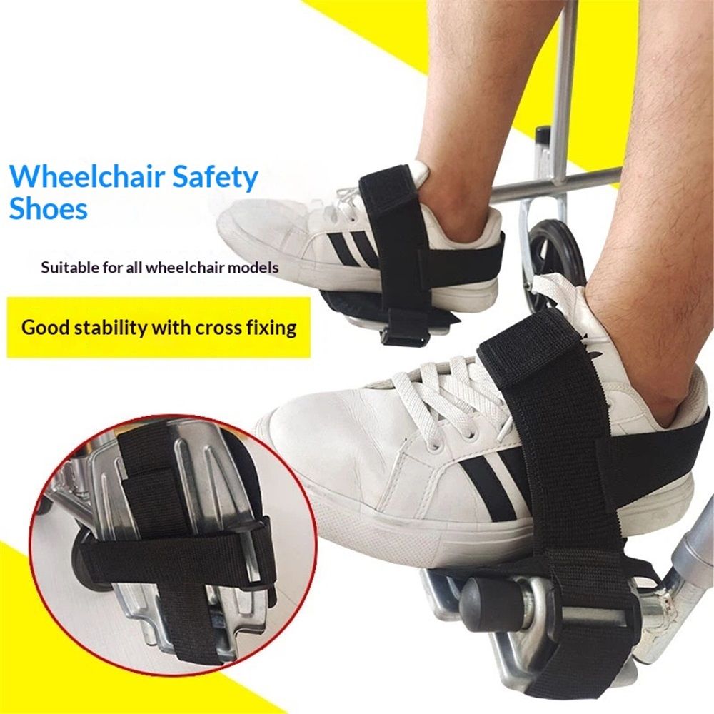 A pair Wheelchair Restraint Shoes Prevent The Foot from Falling Off The Footrest Adjustable & Easy to Wear,Wheelchair Shoe Holder Straps for Disabled & Rehabilitation Patients