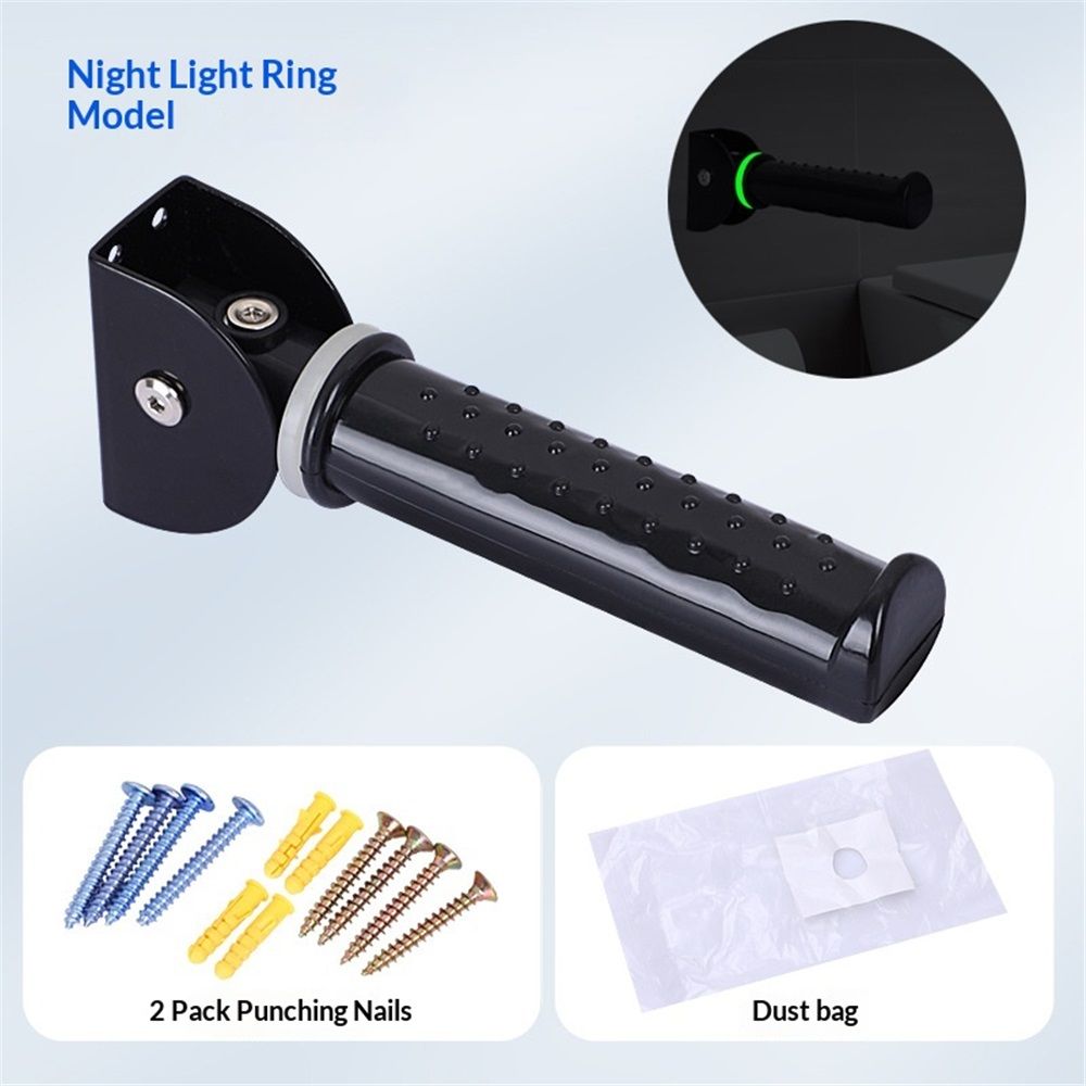 Upgrade Fluorescence Flip Up Grab Bars for Wall, 7.87 inch Folding Doorway Assist Handle, Mobility Aids, Non-Slip Grip Bar Great for Elderly Seniors, Handicap (Black, 1 Pack)