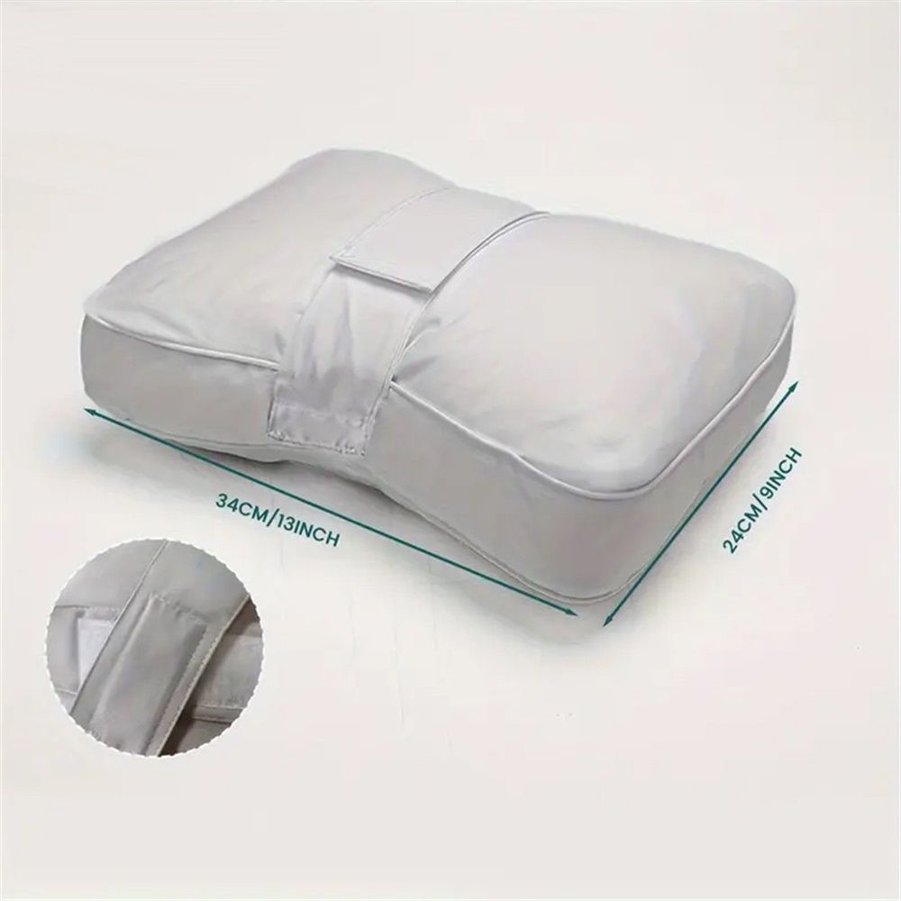 Orthopedic Knee Pillow for Sciatica Relief, Back Pain, Leg Pain, Hip pain, Joint Pain, Pregnancy, Spine Alignment - Memory Foam Wedge Contour with Leg Strap, Grey Color