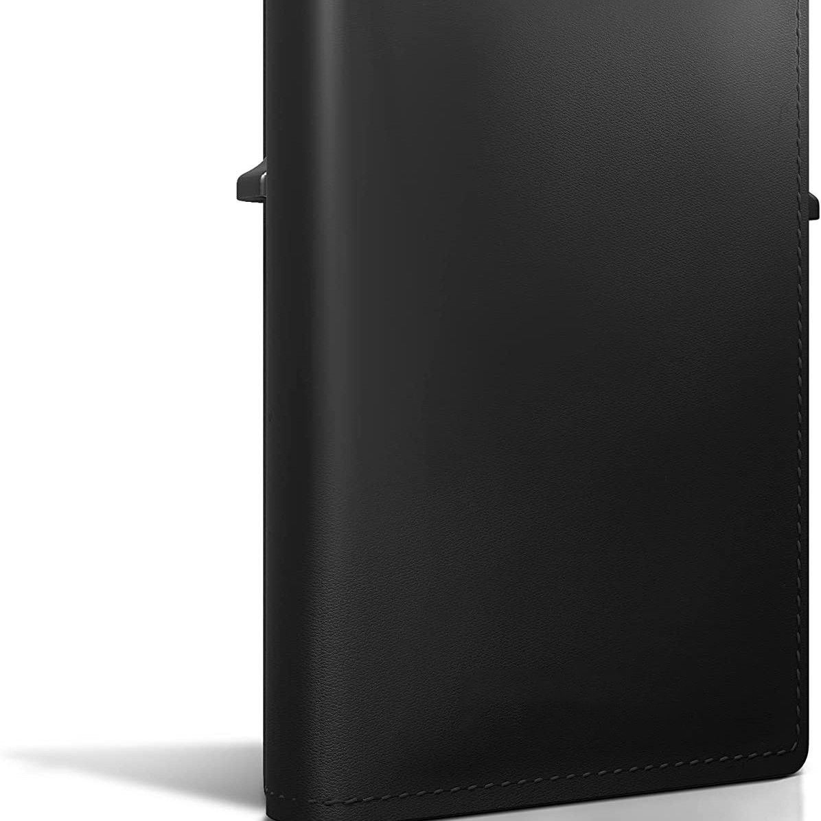 AirTag Wallet Genuine Leather Air Tag Wallet RFID Technology Credit Card Holder with Minimalist Wallet for Men for Apple AirTag (No Airtag Included)(Black)