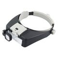 Illuminated Dual Lens Flip-In Head Magnifier, Head Magnifier, Tools for Repair & Precision Work, Adjustable Headlamp,  Loupe Magnifying, Black
