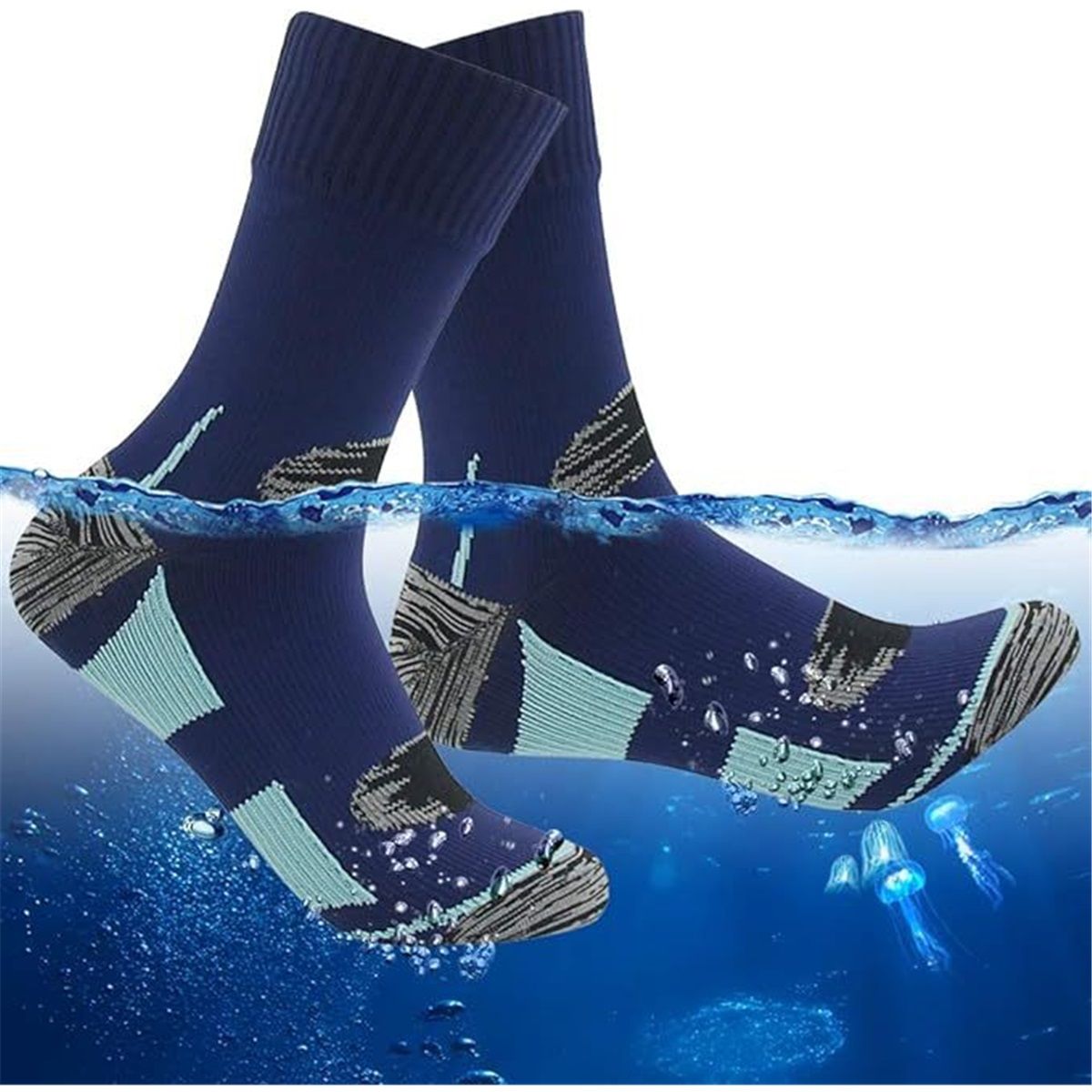 Waterproof Socks, Unisex Hiking Wading Trail Running Kayaking Crew Socks  M Waterproof Hiking Socks with Breathable Cushion Running, Hiking, Water Sports