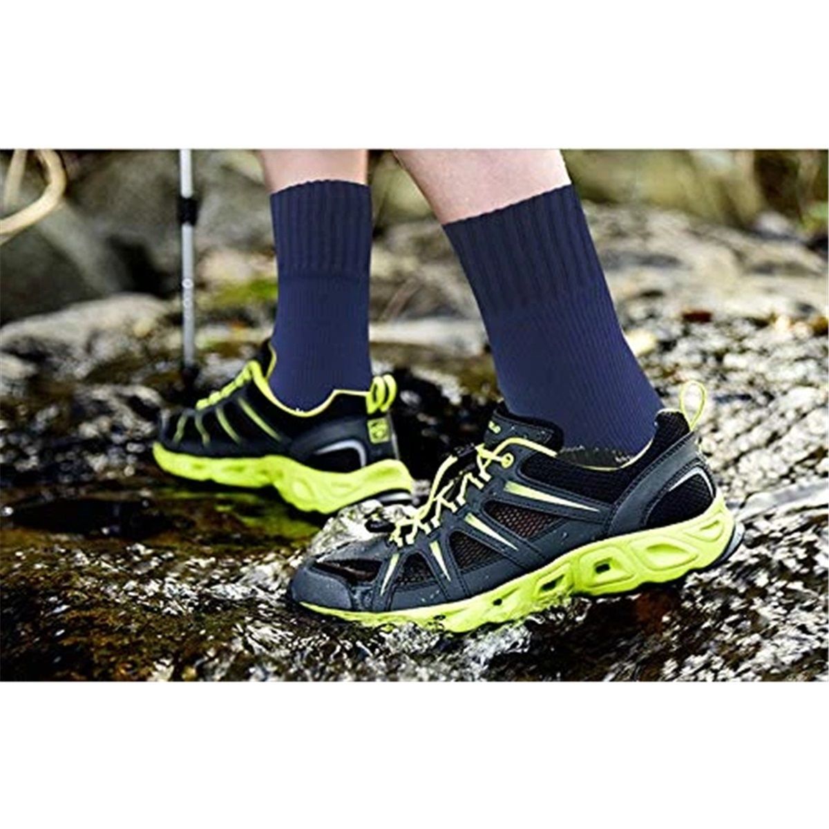 Waterproof Socks, Unisex Hiking Wading Trail Running Kayaking Crew Socks  M Waterproof Hiking Socks with Breathable Cushion Running, Hiking, Water Sports