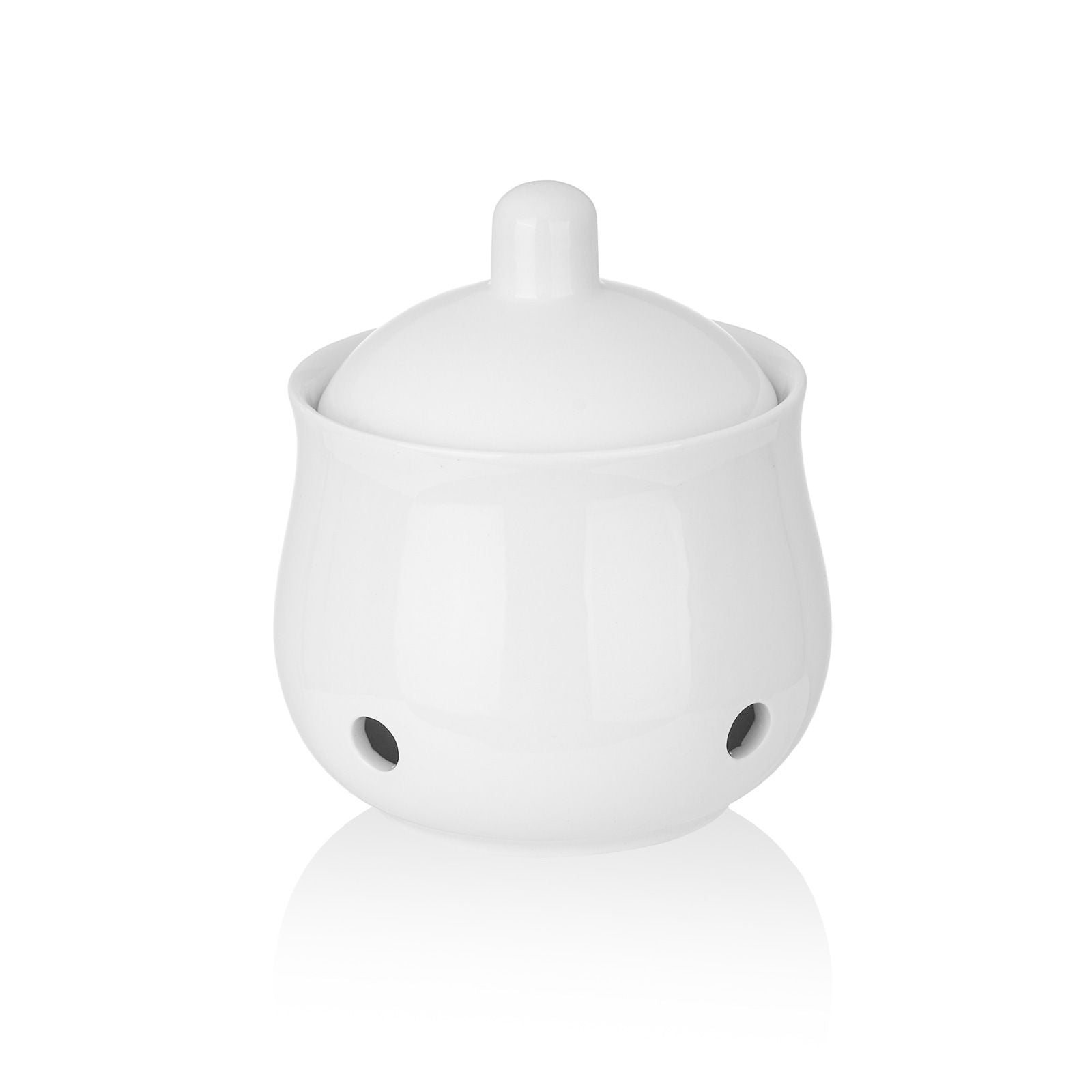 Garlic Storage Pod Ceramic Garlic Keeper with Lid Large Garlic Container for Counter Breathable storage container, White