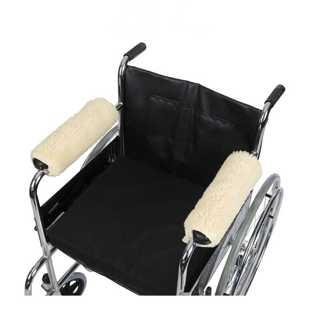 Wheelchair gloves (1 pair), detachable lambhair hand pads, suitable for standard wheelchairs, traffic chairs, and mobile scooters ( white)