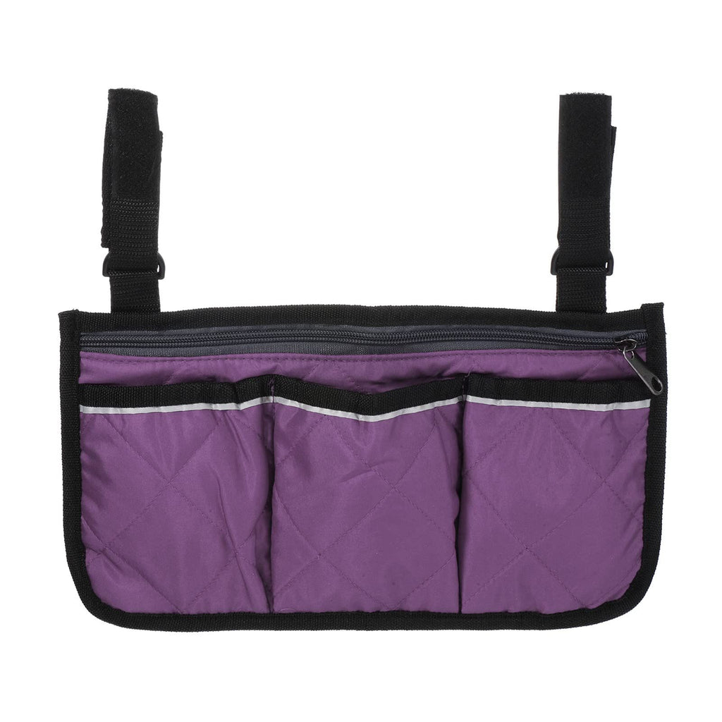 Walker or Scooter Bag with Key Rings | Wheelchair Armrest Accessories for Walker, Electric Scooter & Wheelchairs (Purple)
