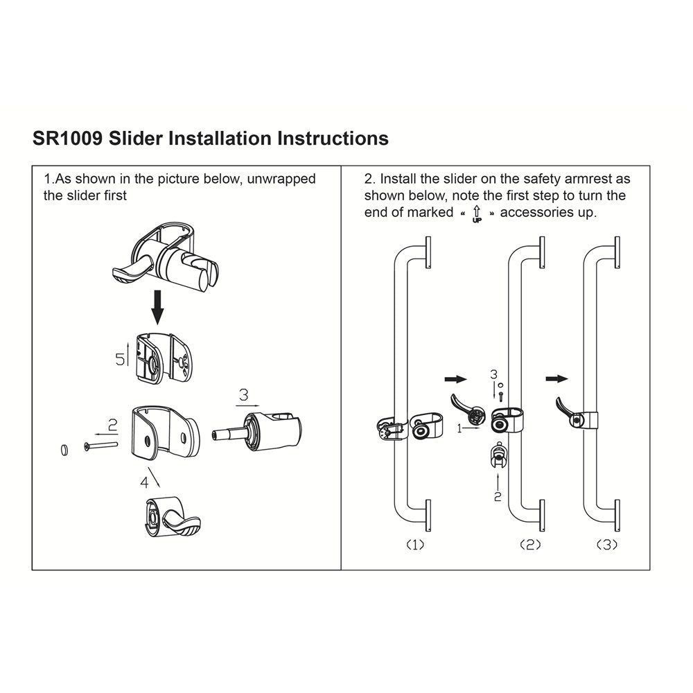 Handshower Shower Grab Bar Head Holder, Universal Fit Hand Held Shower Bracket for Handicap Grab Bar, Detachable Bathroom Replacement, Rotation Sprayer Holder, ABS