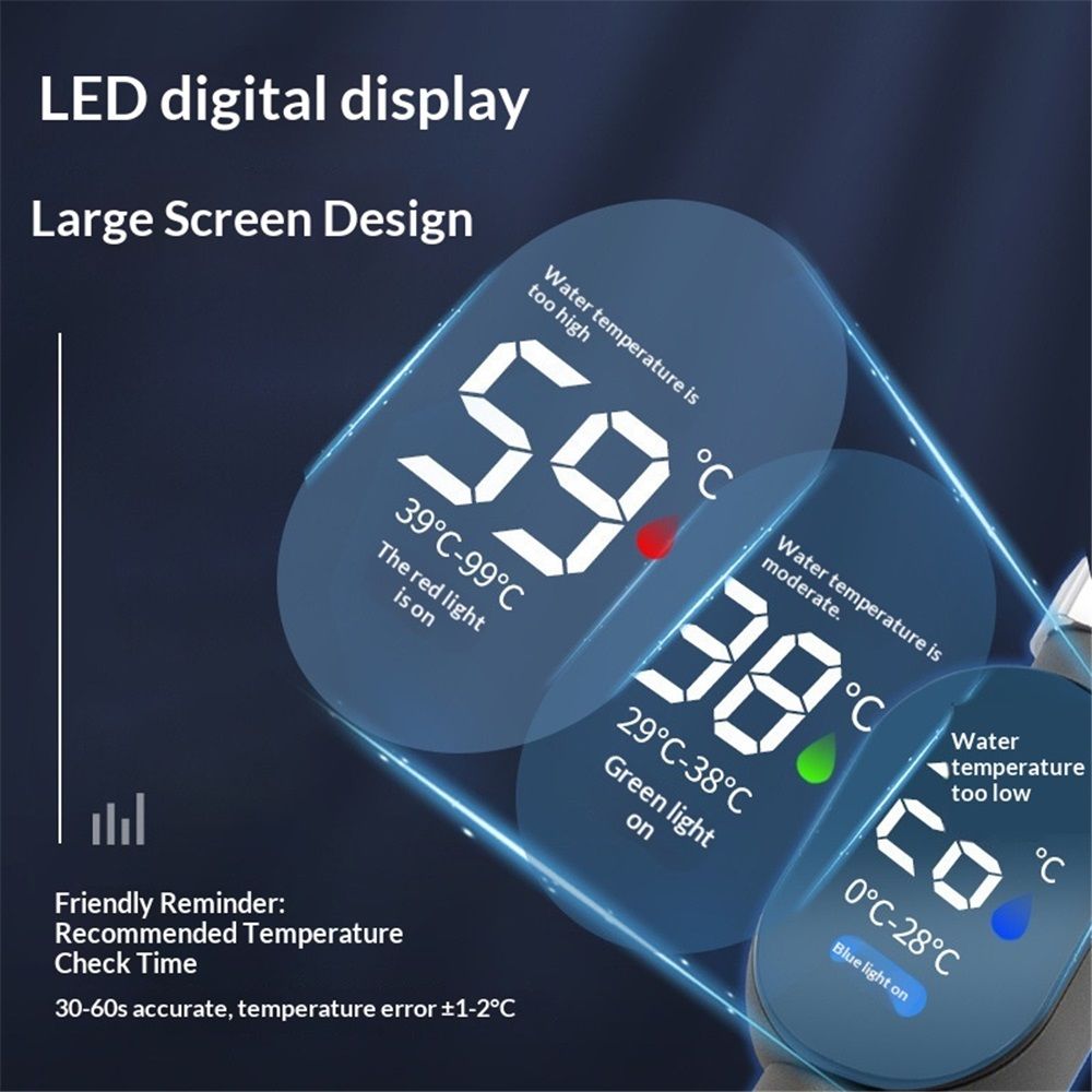 2 pack Instant Read Digital Bath Thermometer, Water-Powered Smart Shower Water Thermometer,Bath Essentials