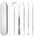 5pcs Stainless Steel Dental Tools Kit Mouth Mirror Tweezer Scaler Probe
