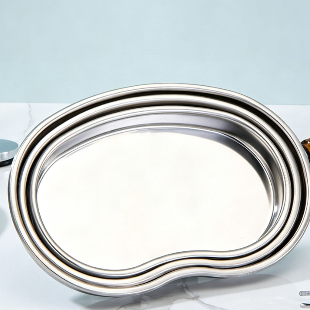 Large Curved Tray 201 Stainless Steel 2pcs
