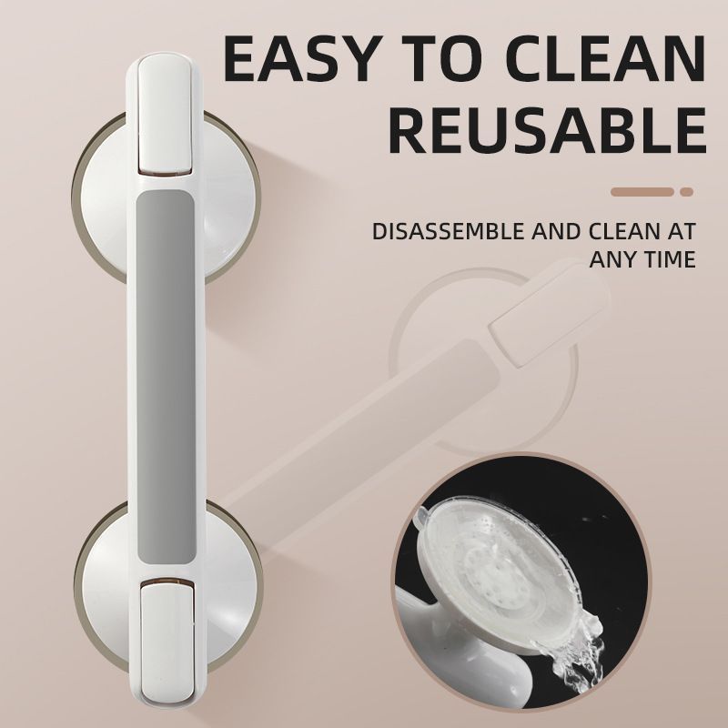 No Drill Vacuum Suction Grab Bar, Non-Slip Safety Handle for Bathroom