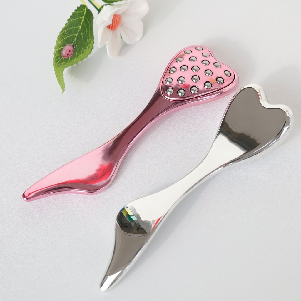 304 Stainless Steel Heart Shaped Roller Ball Massager: Face Lifting and Eye Soothing, Body Scraping and Relaxation, Lightweight and Portable, One Tool for Skincare and Body Care（black)