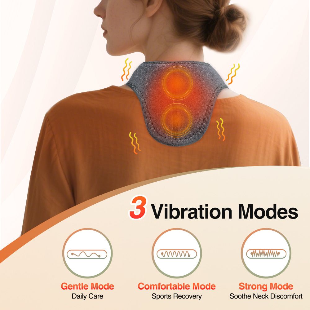 Heated Neck Wrap with Massage – Infrared Heat Therapy, Vibration Massage, Rechargeable & Adjustable | NEW ARRIVAL