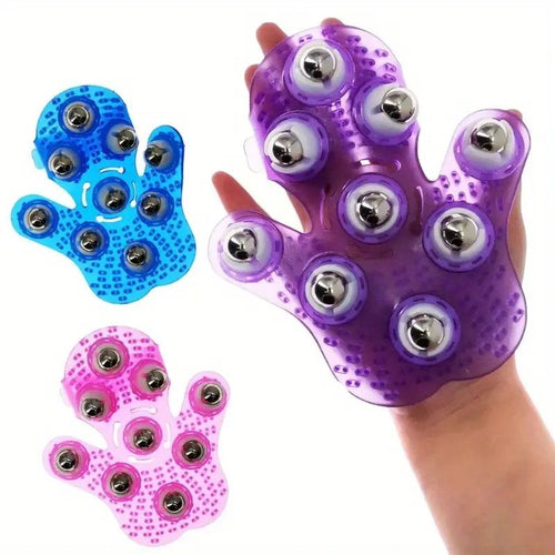 "Palm Nine-Ball Massager" – One Roll Relieves Fatigue, Full Relaxation for Neck, Shoulders, Legs and Feet. Take It Anywhere at Home or Work. A New Essential for Healthy Living.（pink)