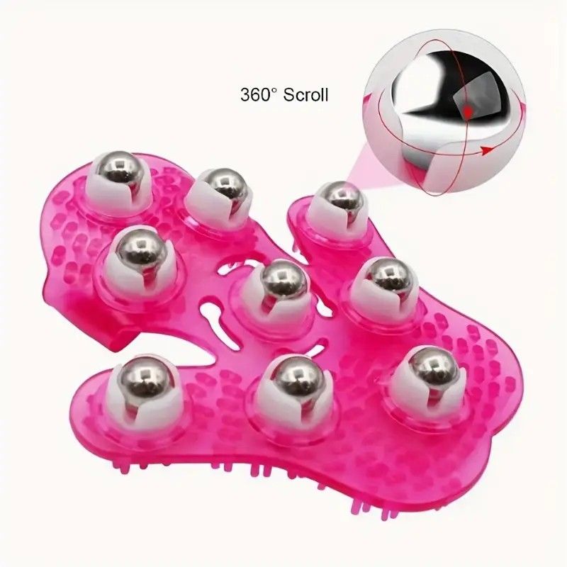 "Palm Nine-Ball Massager" – One Roll Relieves Fatigue, Full Relaxation for Neck, Shoulders, Legs and Feet. Take It Anywhere at Home or Work. A New Essential for Healthy Living.（pink)