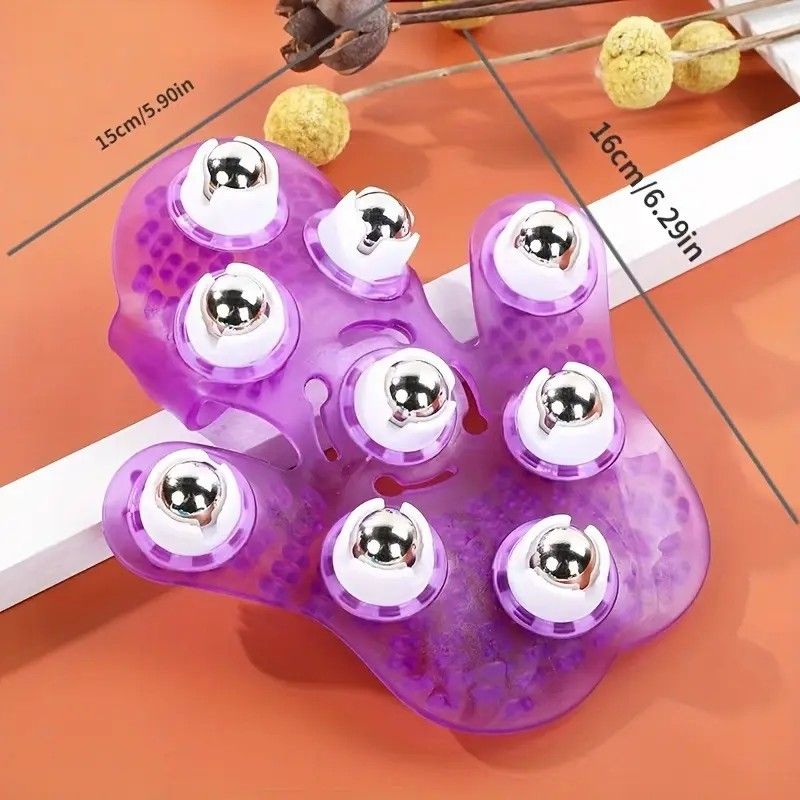 "Palm Nine-Ball Massager" – One Roll Relieves Fatigue, Full Relaxation for Neck, Shoulders, Legs and Feet. Take It Anywhere at Home or Work. A New Essential for Healthy Living.（pink)