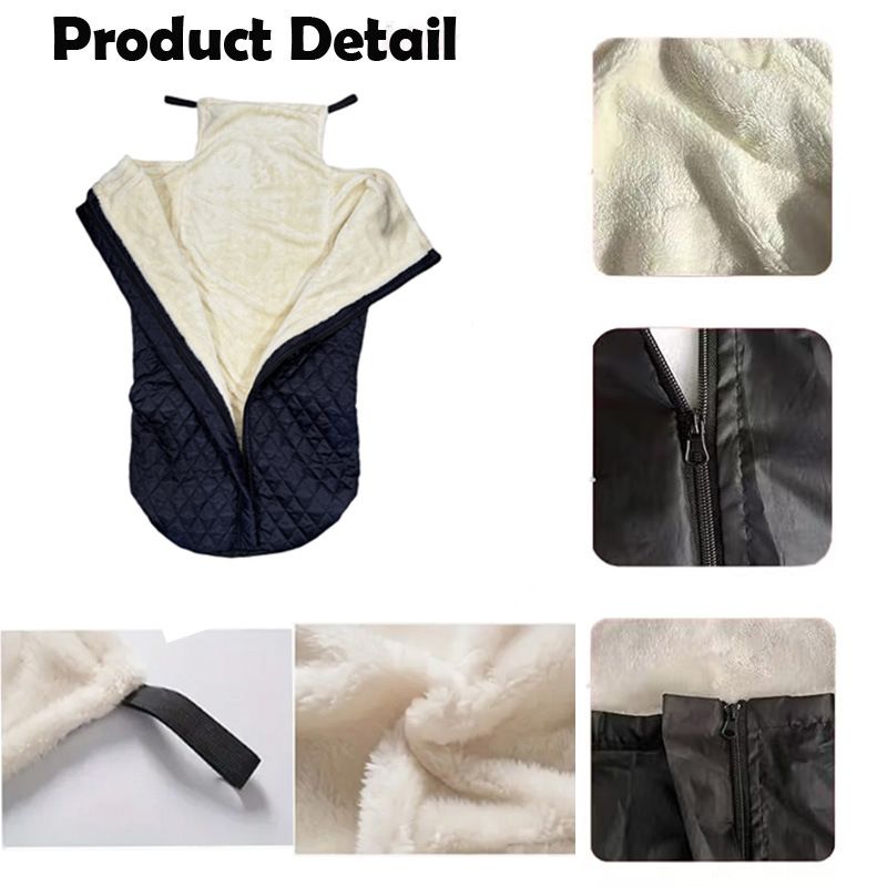 Winter Elderly Wheelchair Heating Blanket | Windproof & Fleece-Lined, Ideal for Both Outings and Home Use(BLACK)
