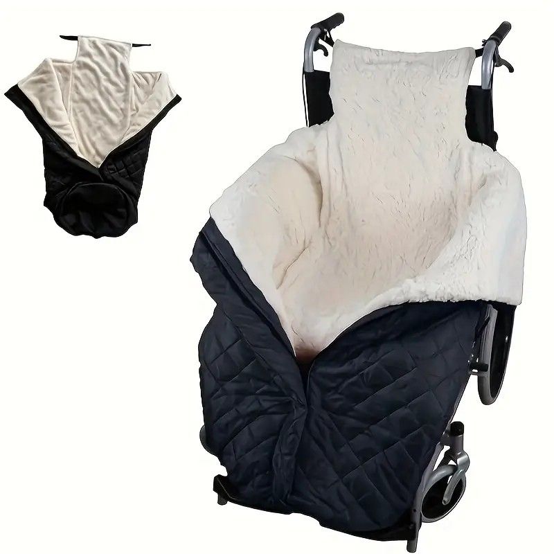 Winter Elderly Wheelchair Heating Blanket | Windproof & Fleece-Lined, Ideal for Both Outings and Home Use(GREY)