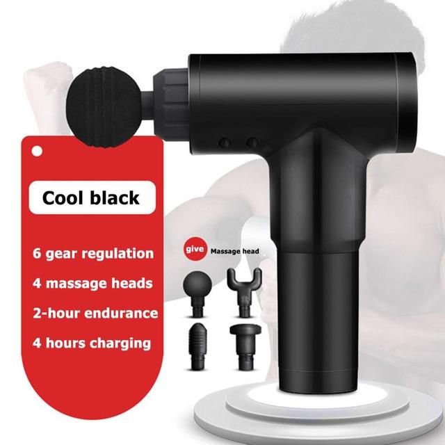 House Of Dasein Muscle Gun Cordless Rechargeable Deep Tissue Body With 4 Massage Head Aftercare - Black