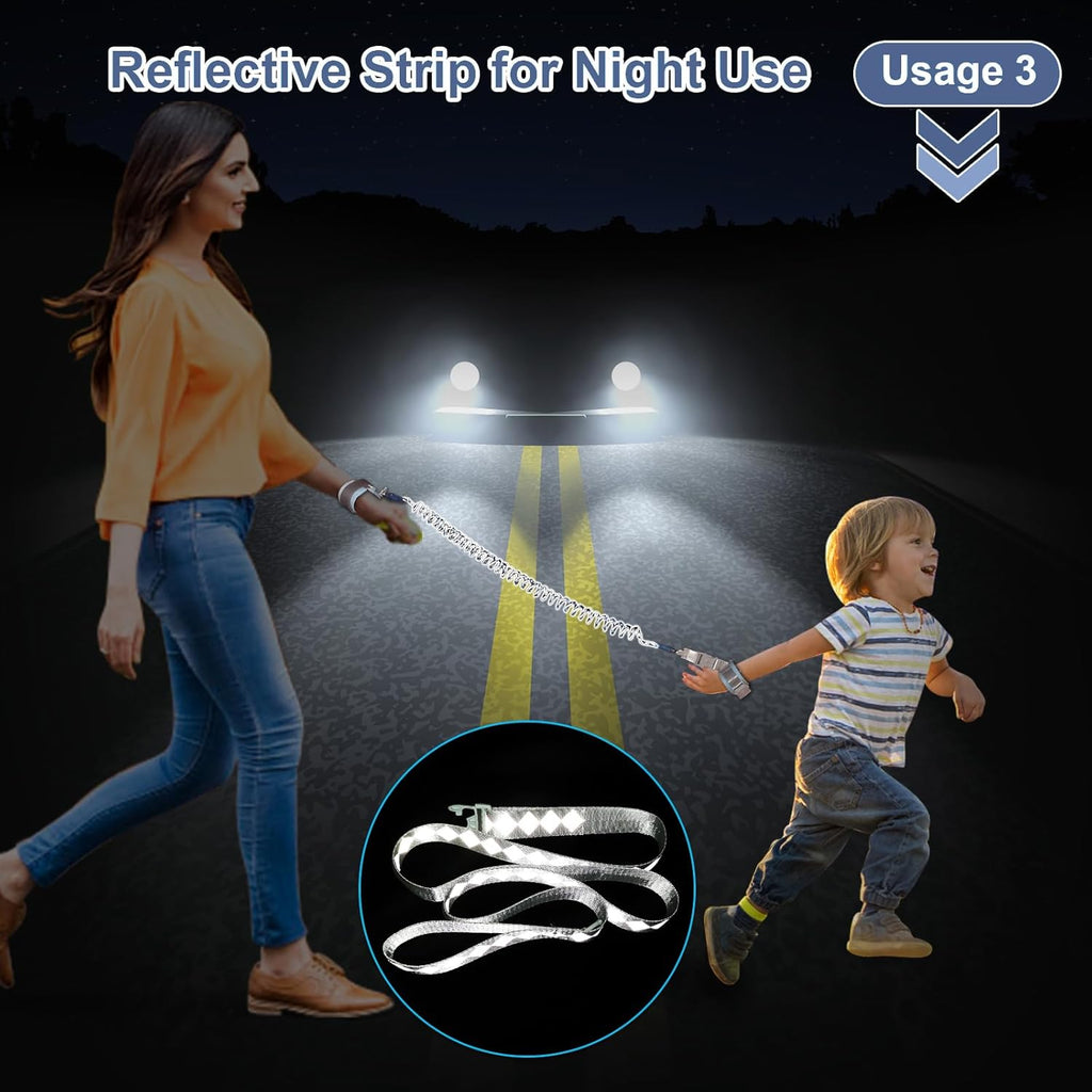 Toddler Harness Leash+ Anti Lost Wrist Link,  Cute Dinosaur Kids Harness with Leash, Foldable Child Leash Baby Walking Wristband Assistant Strap Belt Hold Baby Boys Girls Close While Walking