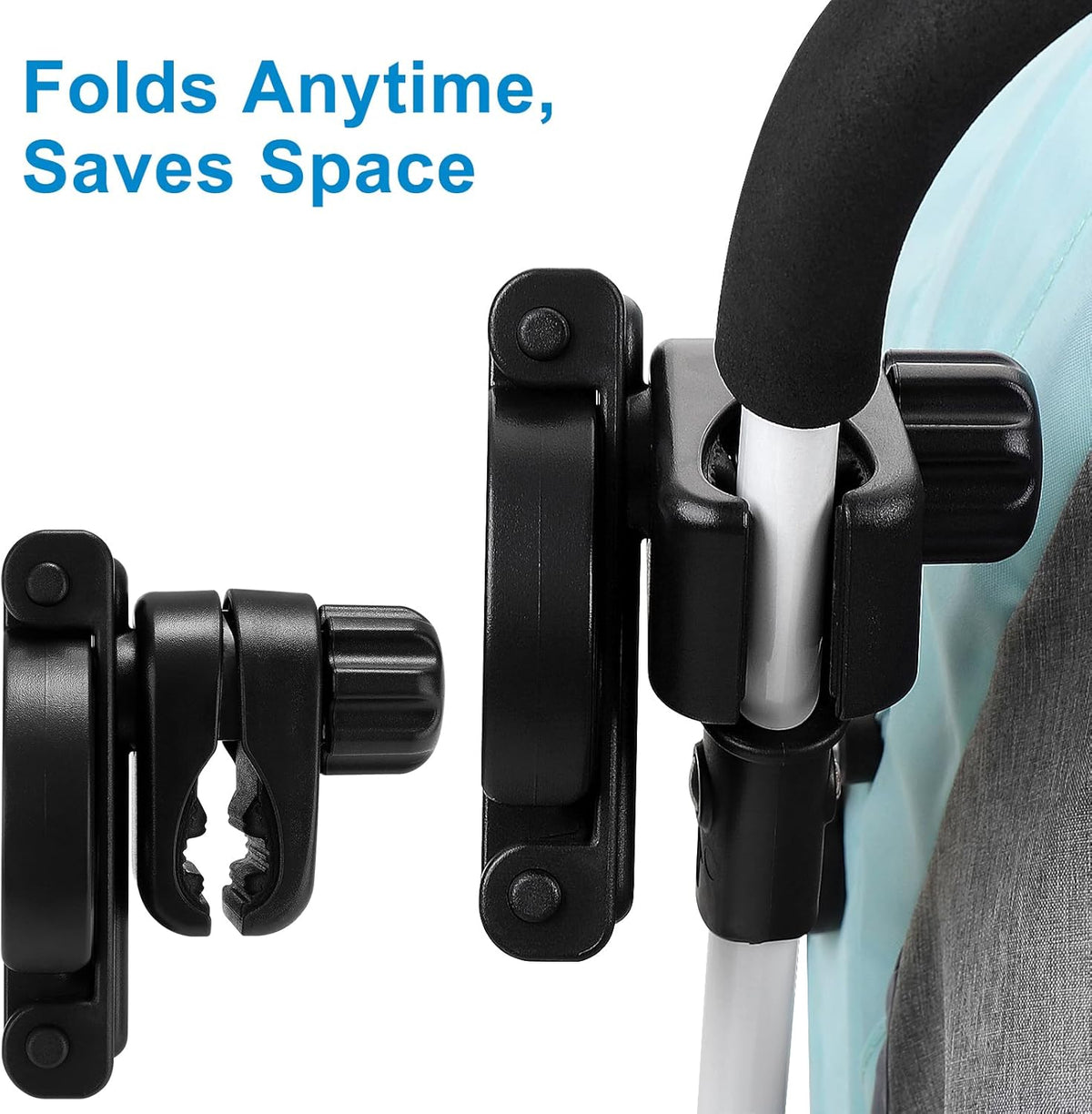 Stroller Cup Holder, Foldable Universal Cup Holder, 360 ° Rotatable Bottle Holder for Stroller, Bike, Wheelchair, Walker, Scooter ﻿