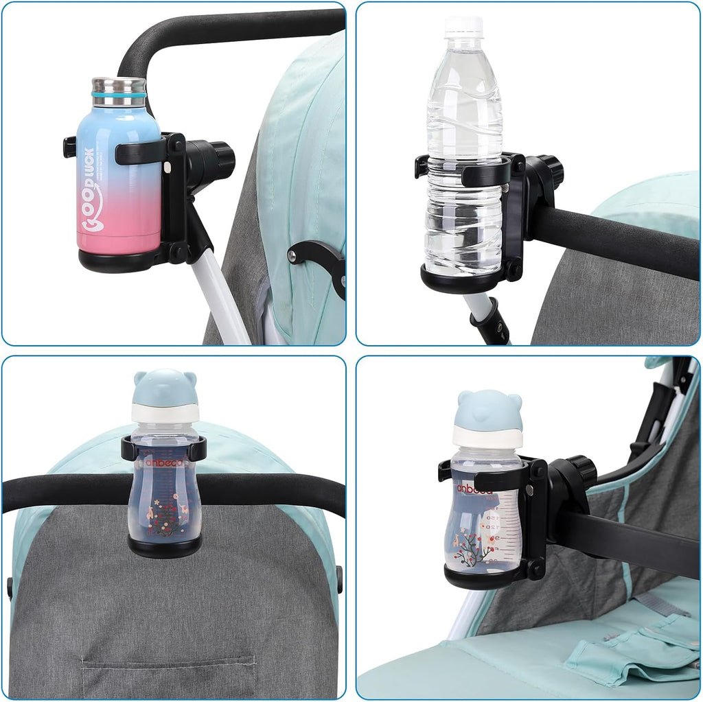 Stroller Cup Holder, Foldable Universal Cup Holder, 360 ° Rotatable Bottle Holder for Stroller, Bike, Wheelchair, Walker, Scooter ﻿