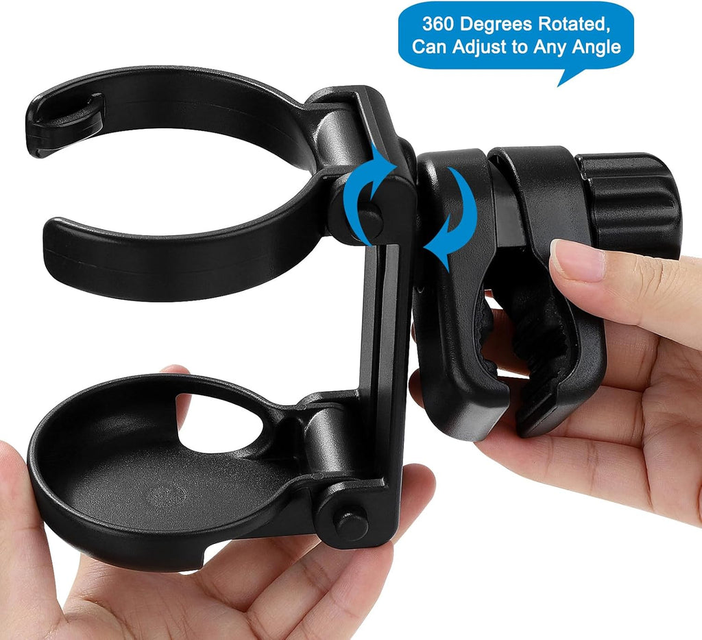 Stroller Cup Holder, Foldable Universal Cup Holder, 360 ° Rotatable Bottle Holder for Stroller, Bike, Wheelchair, Walker, Scooter ﻿