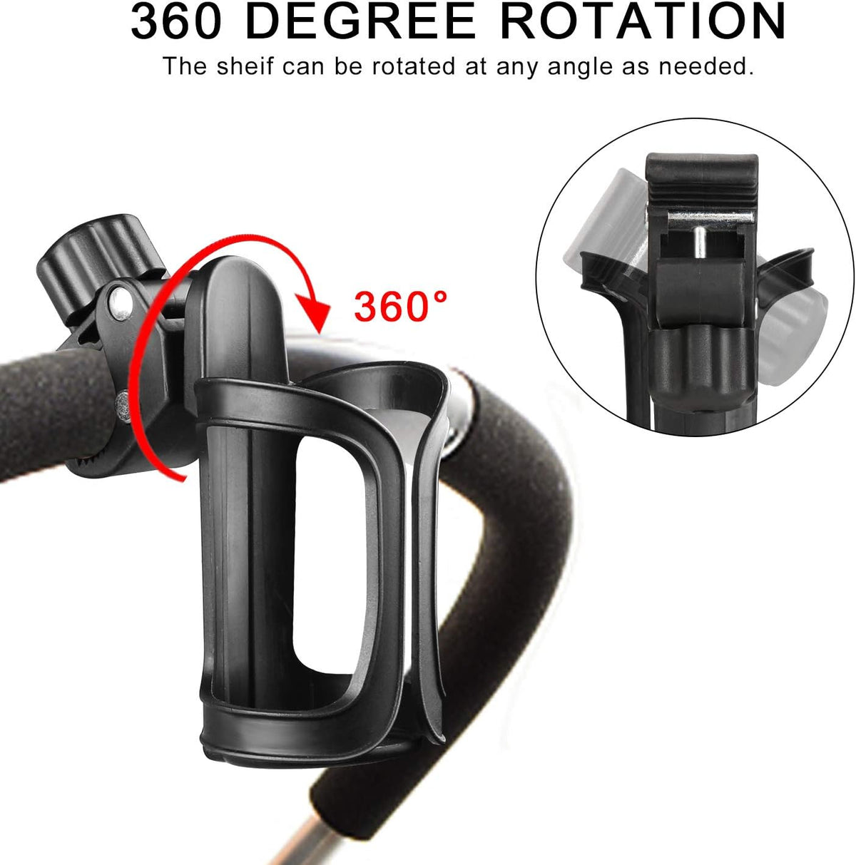 Universal Stroller Cup Holder Bundle Set, Bike Cup Holder, Drinks Holder for Stroller, Bicycle, Wheelchair, Walker, Scooter