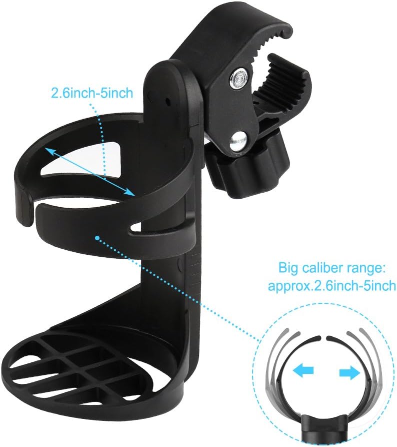 Universal Stroller Cup Holder Bundle Set, Bike Cup Holder, Drinks Holder for Stroller, Bicycle, Wheelchair, Walker, Scooter