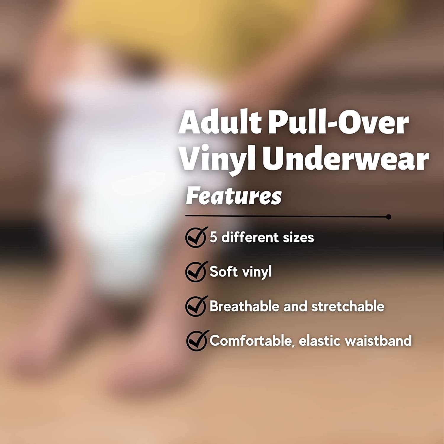 Adult Vinyl Waterproof Pull-On Diaper Cover Incontinence Pants – Oversized Underwear Protection with Added Leak Resistance, Worn Over Diapers or Briefs