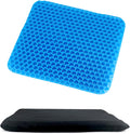 Gel Seat Cushion, Gel Cushion, Cool & Breathable & Non-Slip for Car, Office, Home, Wheelchair (Blue, 40 x 35 x 3.2 cm)