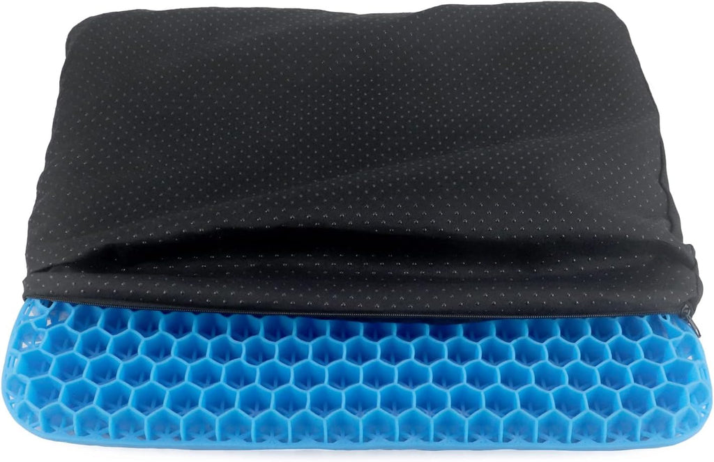 Gel Seat Cushion, Gel Cushion, Cool & Breathable & Non-Slip for Car, Office, Home, Wheelchair (Blue, 40 x 35 x 3.2 cm)