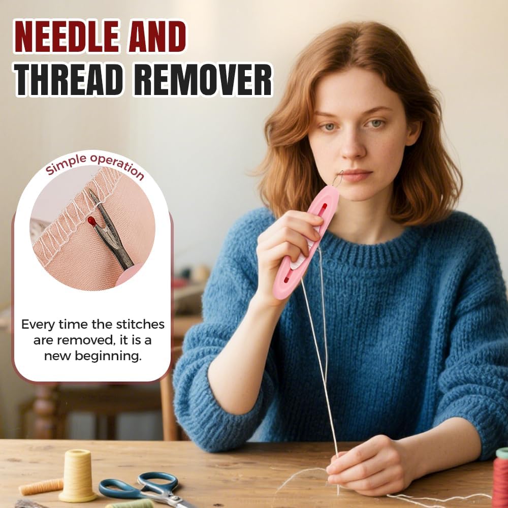 2 in 1 Needle Threader Seam Ripper Tool, 2025 New Needle Threaders Seam Rippers for Sewing, Upgrade Needle Threading and Seam Kit Seam Ripper Tool for Elderly and Sewing Enthusiasts (Purple X2)