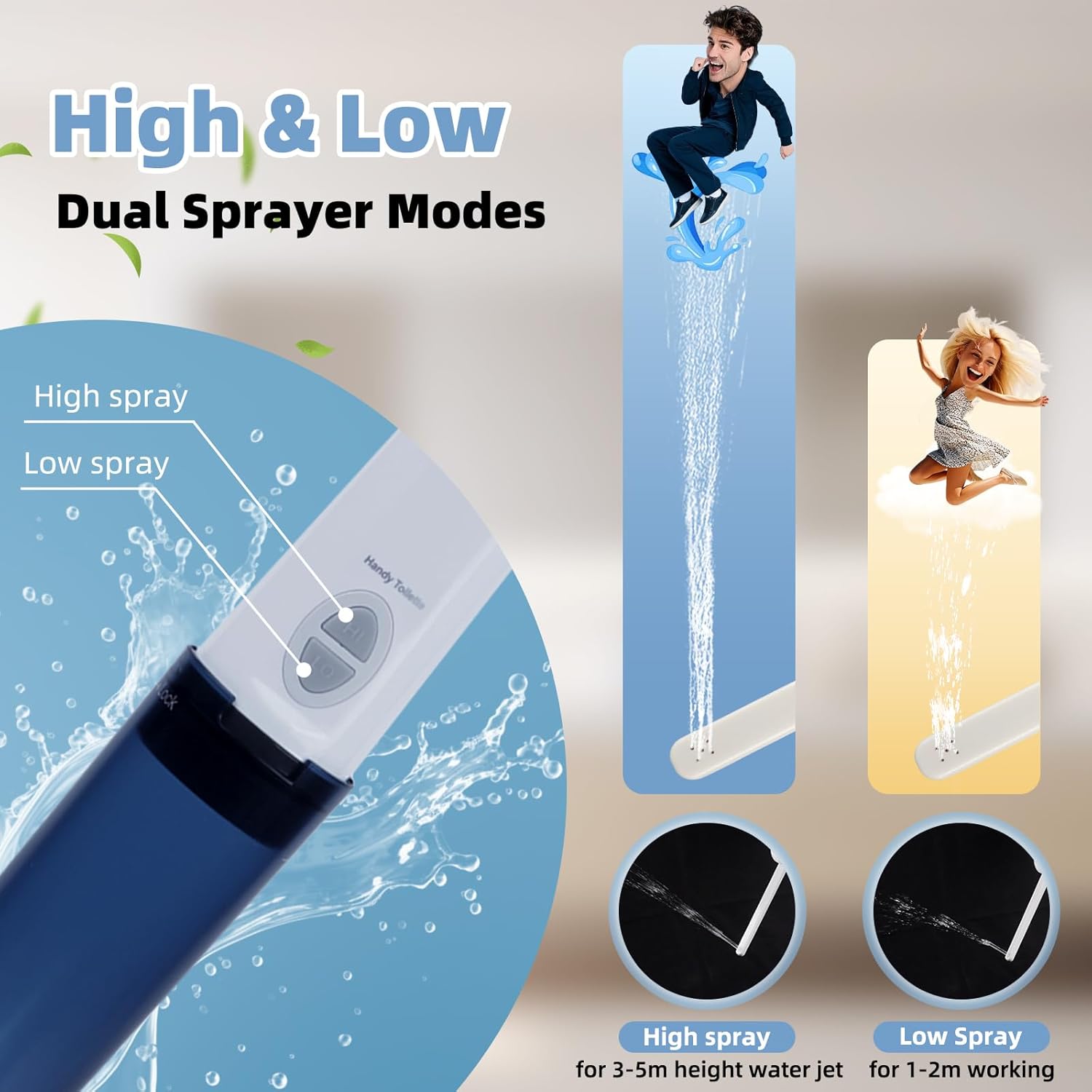 Portable Bidet for Travel, High Pressure Handheld Electric Sprayer, Rechargeable Travel Bidet for Women & Men, Personal Hygiene Cleaning, Soothing Postpartum Care, Blue