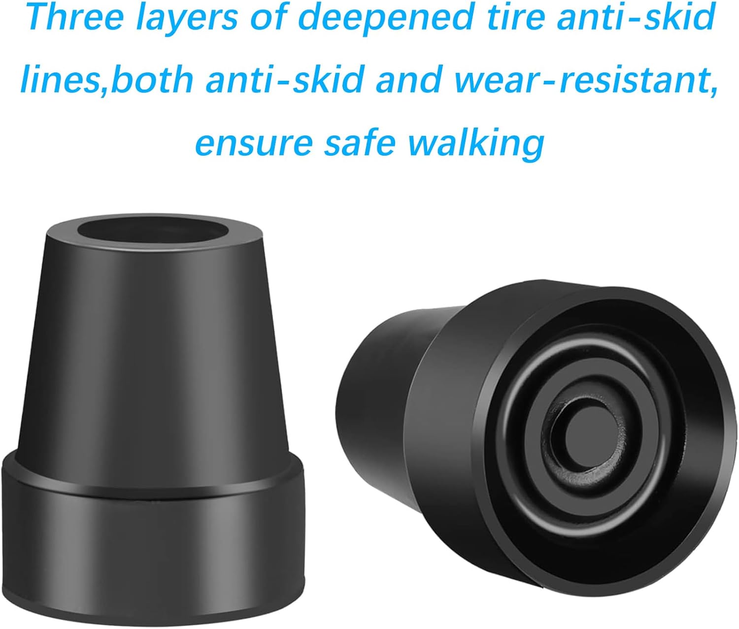 4Pcs Cane Tips 3/4 Inch Heavy Duty Rubber Cane Tips, Anti Slip Replacement Rubber Tips for Canes, Walking Sticks