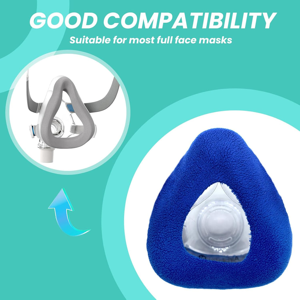 6-Pack Medium CPAP' Mask Liners Complitable for Resmed F20 Full Face Mask Cushions, Ultra-Soft Micro-Fleece Reduces Air Leaks & Pressure Marks, Reusable Mask Covers, Breathable for All-Night