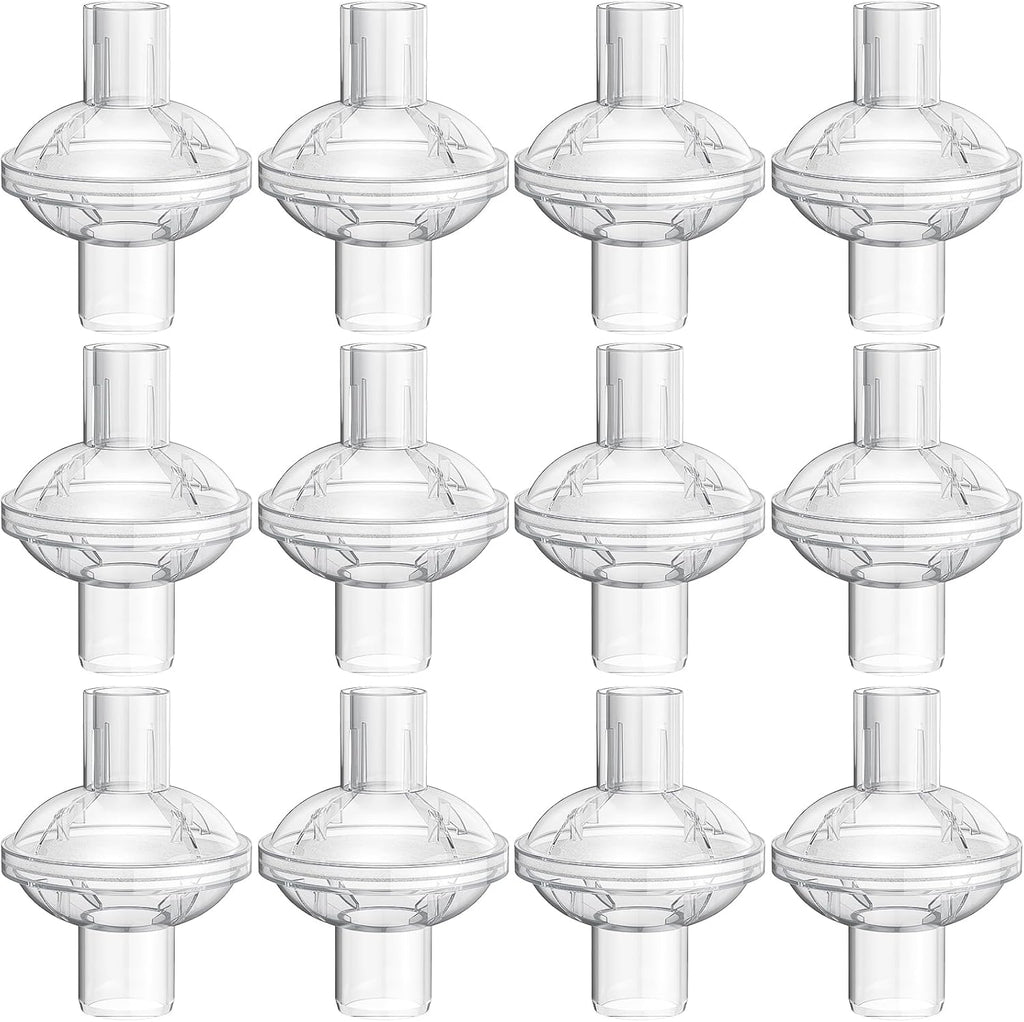 12-pack CPAP Inline Filter, Universal Inline CPAP Filter Compatible with BiPAP Machines ResMed,Dreamstation Standard, Any CACP Machine Size 22mm and 25mm Tube