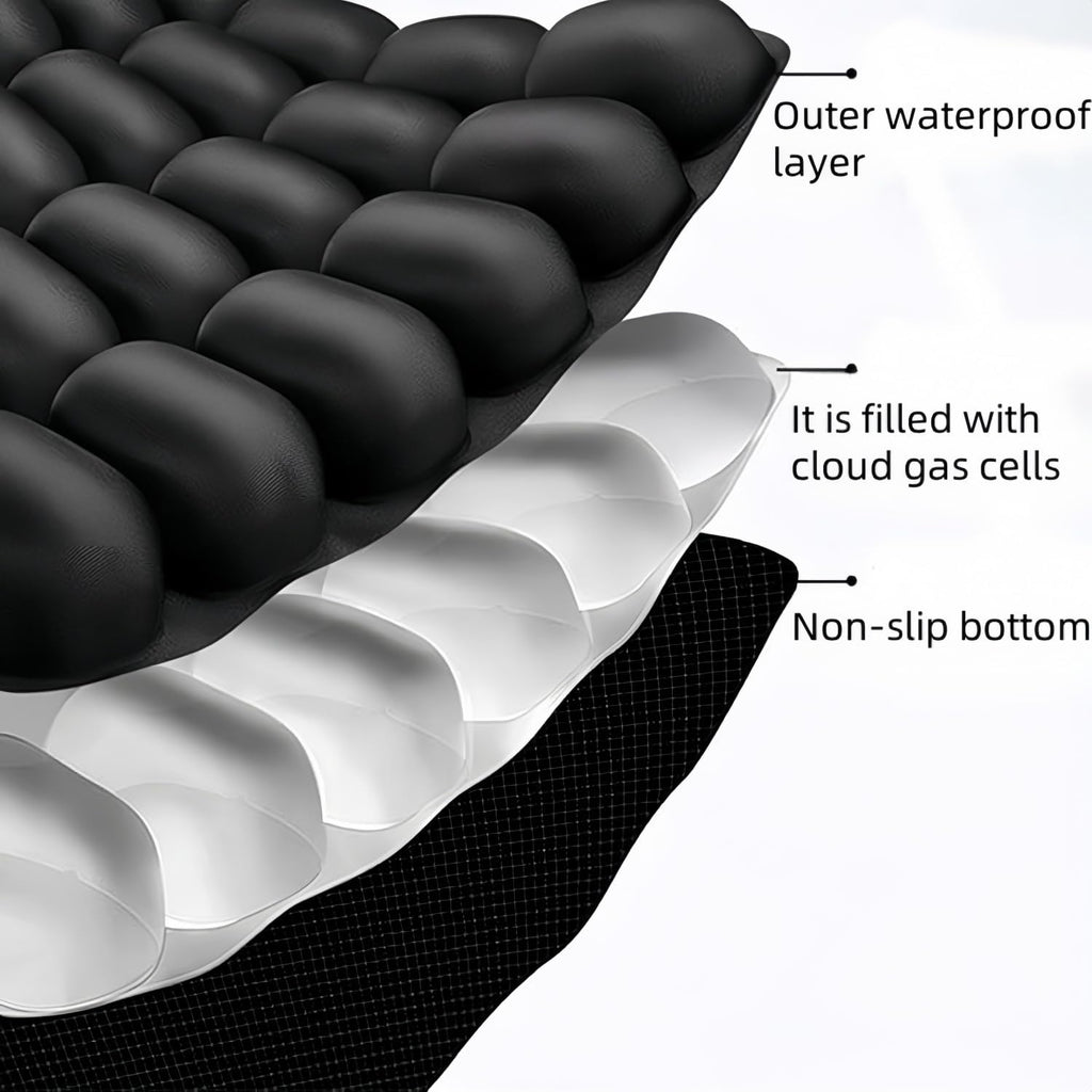 3D Air Cell Travel Cushion - Inflatable Seat Cushion for Airplane, Car, Office Chair, and Wheelchair