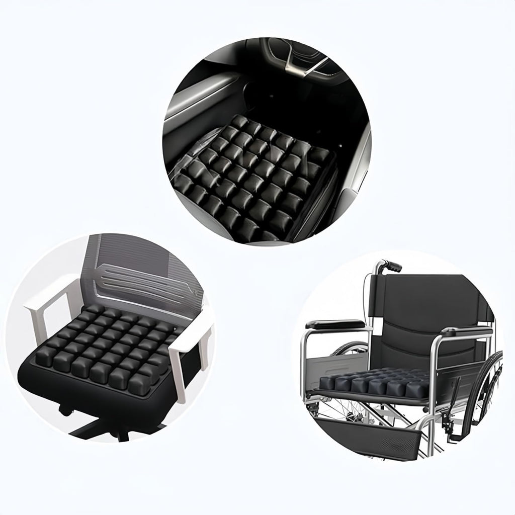 3D Air Cell Travel Cushion - Inflatable Seat Cushion for Airplane, Car, Office Chair, and Wheelchair