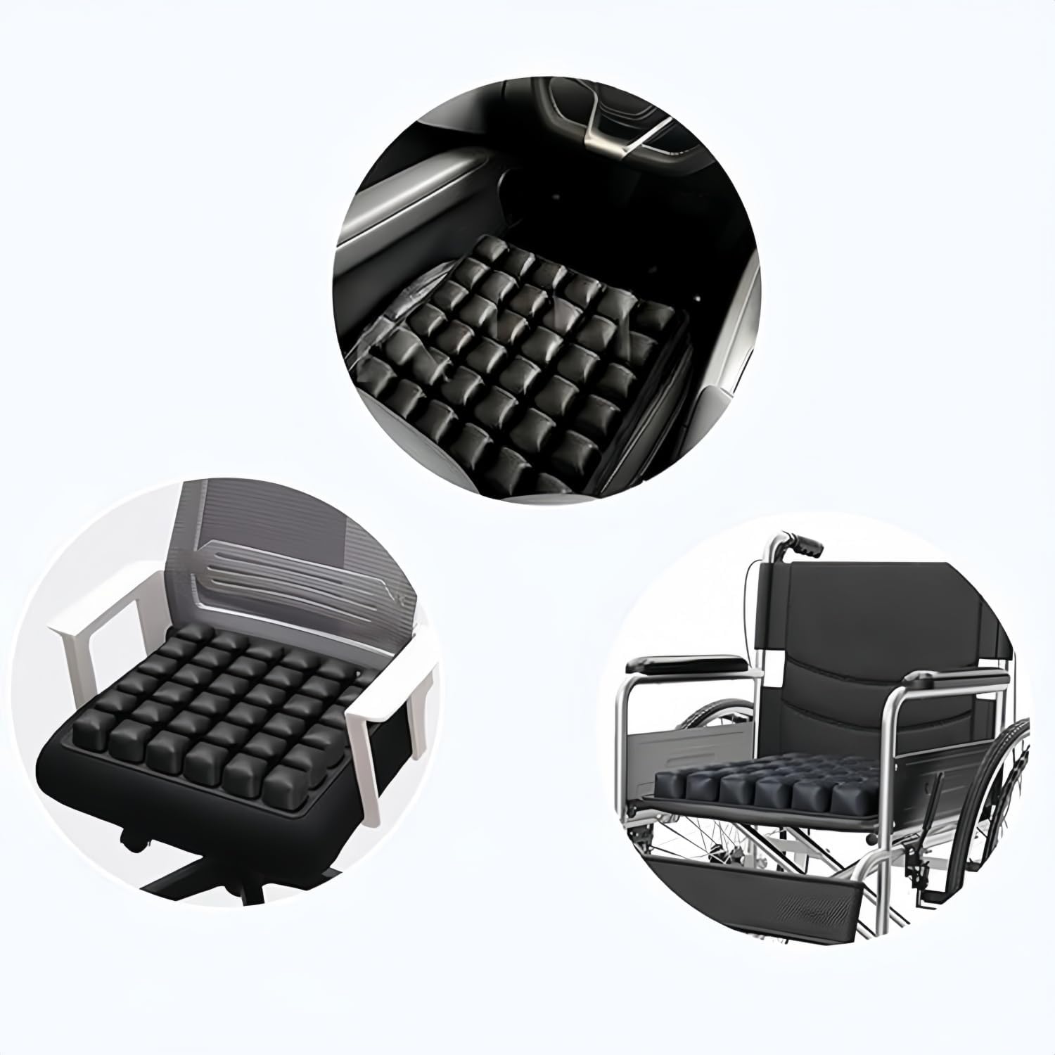 3D Air Cell Travel Cushion - Inflatable Seat Cushion for Airplane, Car, Office Chair, and Wheelchair
