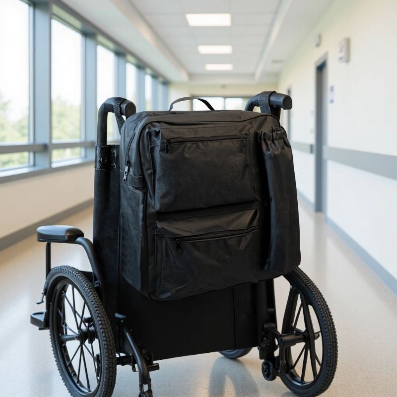 Wheelchair Backpack, Bag Storage Pouch Portable Cart