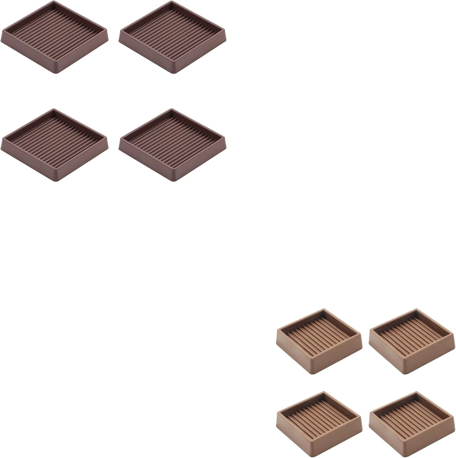 2" Square 4 Pack 3" Square 4 Pack Rubber Caster Cups, Non Slip urniture Pads, Anti-Slip Gripper, Anti Skid urniture eet, Anti Slide loor Protector or Bed Couch Table Chair Stoppers