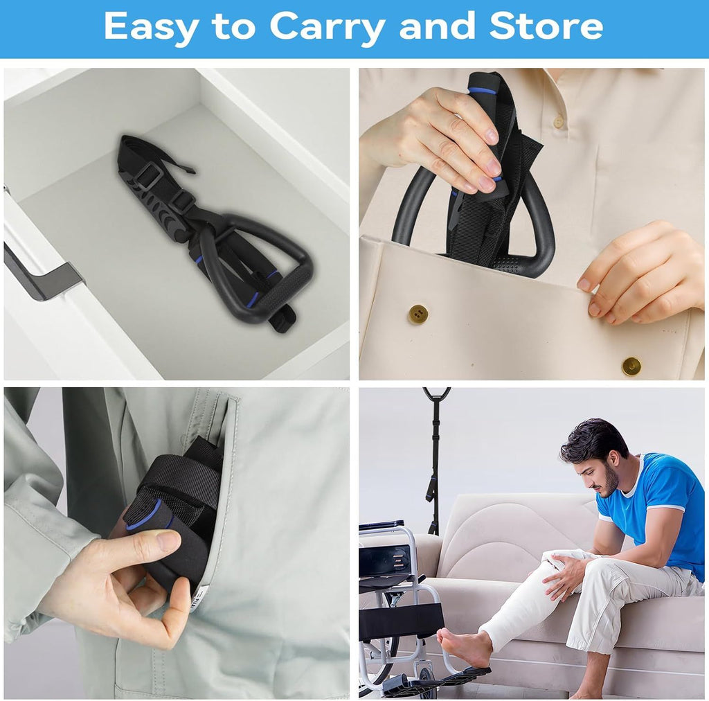 Long Leg Lifter, Leg Lifter Strap Rigid with Large Foot Loop, Legs Strap Lift for Get in and Out of Bed,Car,Wheelchair for Disables and Elderly，Foot Straps，Legs Aid Lift aids (25.5in-56in)