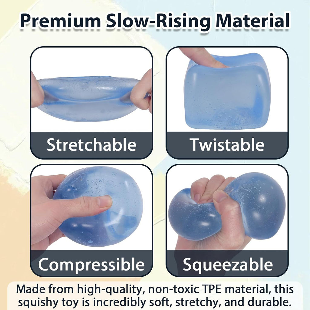 Large Ice Cube Squishy Toy 7cm (2.76Inch),  Big Slow Rising Squishies for Sensory Play, Perfect Stress Relief Fidget Toys for Adults Anxiety, Squishy Cube Sensory Toys (Blue)