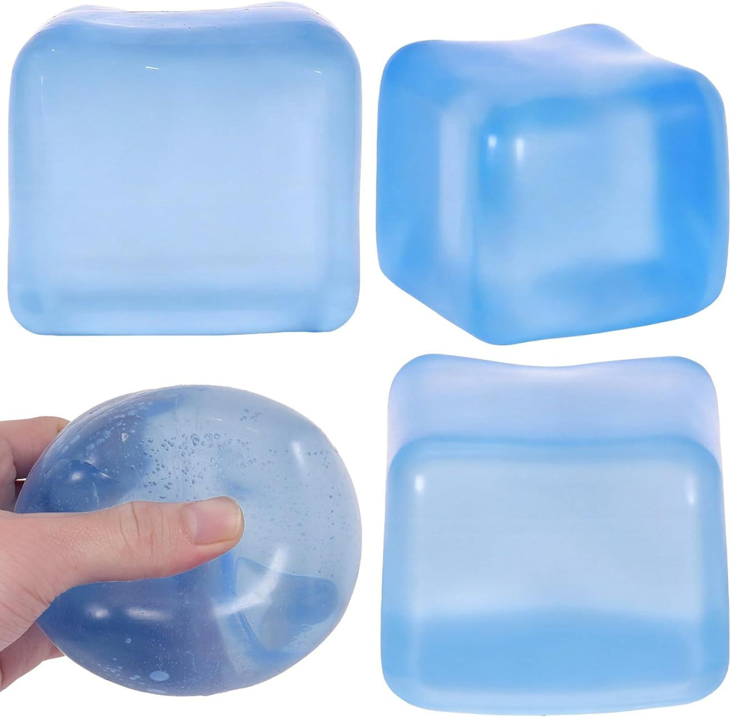 Large Ice Cube Squishy Toy 7cm (2.76Inch),  Big Slow Rising Squishies for Sensory Play, Perfect Stress Relief Fidget Toys for Adults Anxiety, Squishy Cube Sensory Toys (Blue)