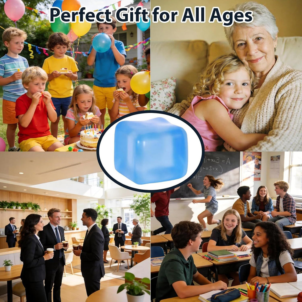 Large Ice Cube Squishy Toy 7cm (2.76Inch),  Big Slow Rising Squishies for Sensory Play, Perfect Stress Relief Fidget Toys for Adults Anxiety, Squishy Cube Sensory Toys (Blue)