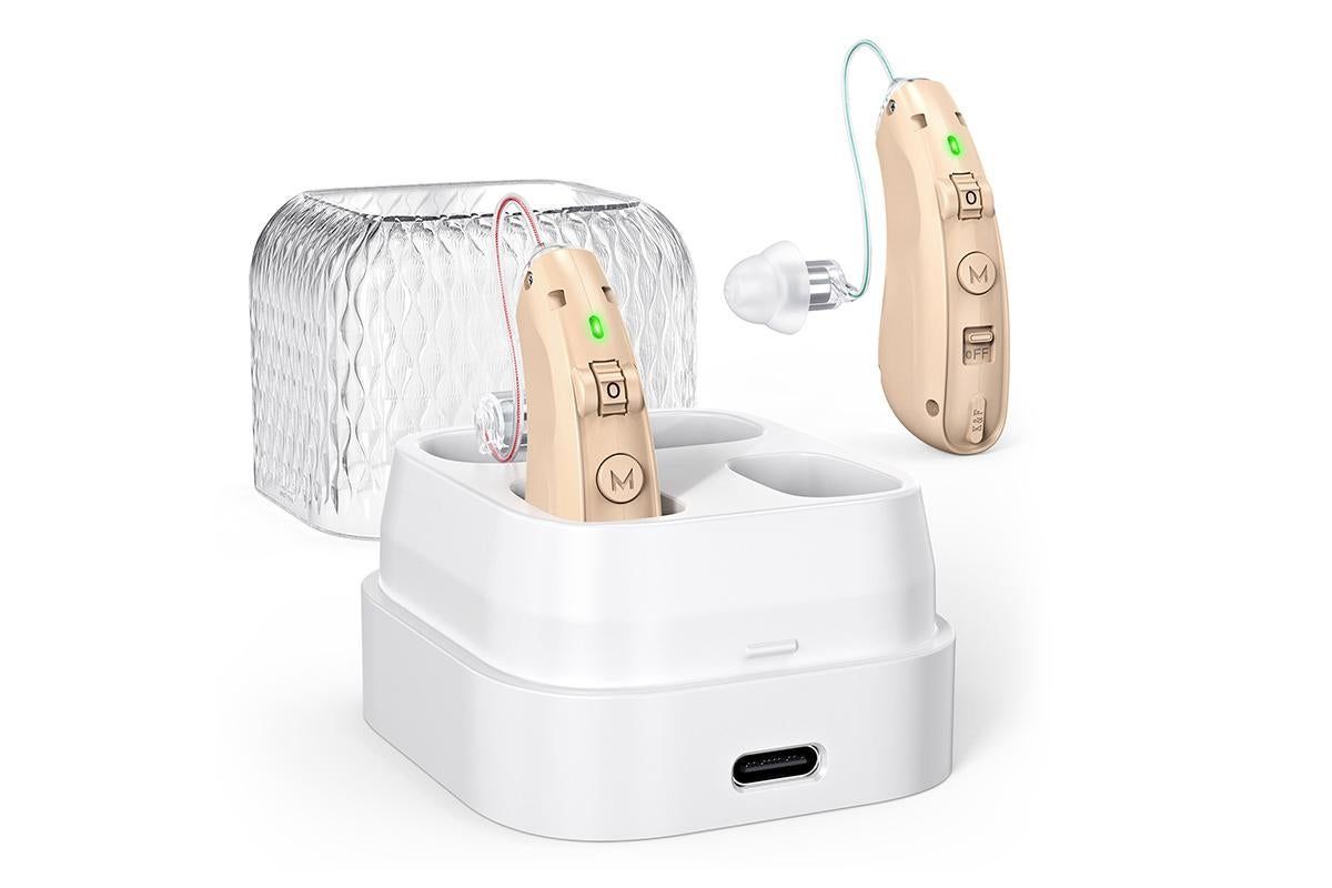 Smart Noise Reduction BTE Hearing Aid with Charging Case Rechargeable Sound Amplifier - Cuticolor